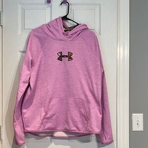 Under Armour Light Pink Hoodie camouflage logo